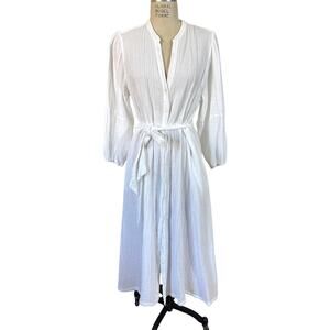 NWT XiRena Selene Button Front Midi Dress in White Size XL XLarge - AS IS